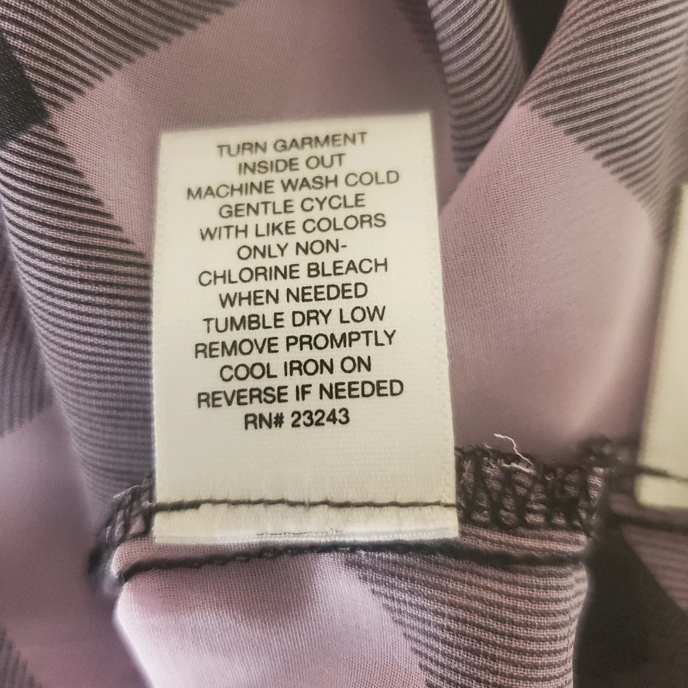 Purple sheer Plaid Top with front zipper size S